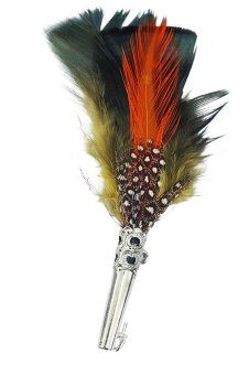 Anstecker an Hut, Weste, Trachtenkleidung Federgesteck mit Anstecker